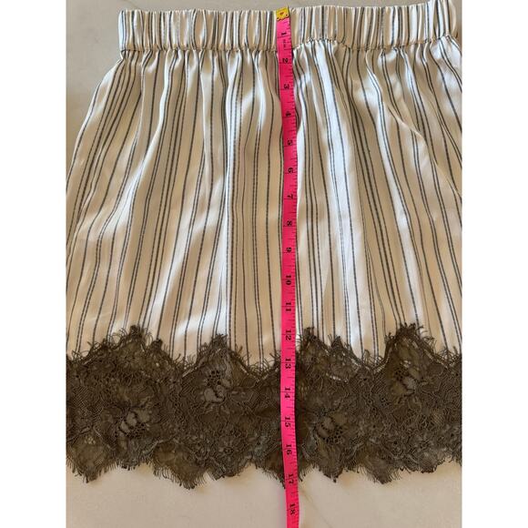 Topshop satin lace petticoat mini skirt in multi stripe size 4 / lace trim mini - Picture 6 of 9